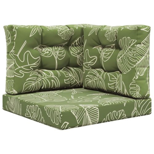 Възглавница за диван на открито 3 pcs Дизайн с листа Полиестер