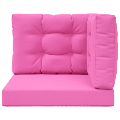 Възглавница за диван на открито 3 pcs Розово Полиестер