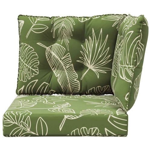 Възглавница за диван на открито 3 pcs Дизайн с листа Полиестер