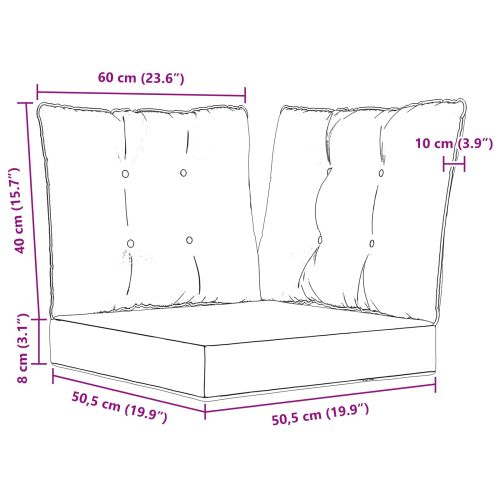 Възглавница за диван на открито 3 pcs Тюркоаз Полиестер