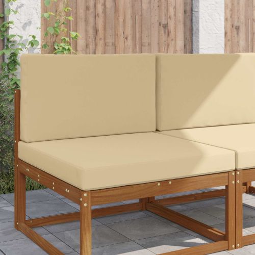 Възглавница за диван на открито 2 pcs Бежово Полиестер