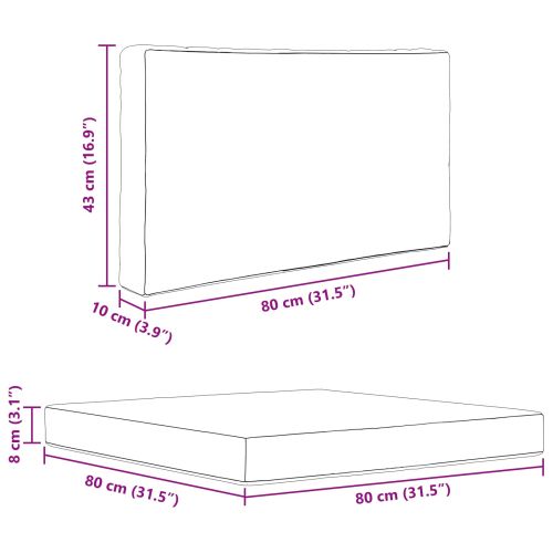 Възглавница за диван на открито 2 pcs Бежово Полиестер