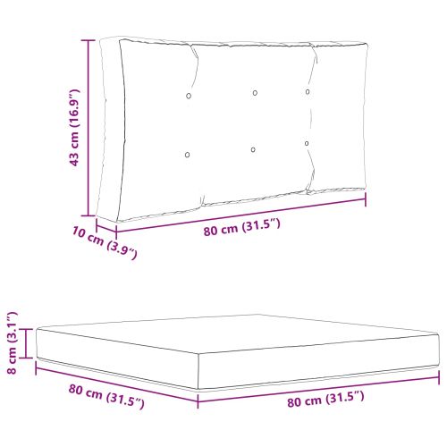 Възглавница за диван на открито 2 pcs Зелен Полиестер