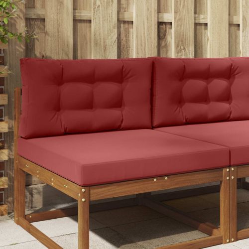 Възглавница за диван на открито 2 pcs виненочервен Полиестер