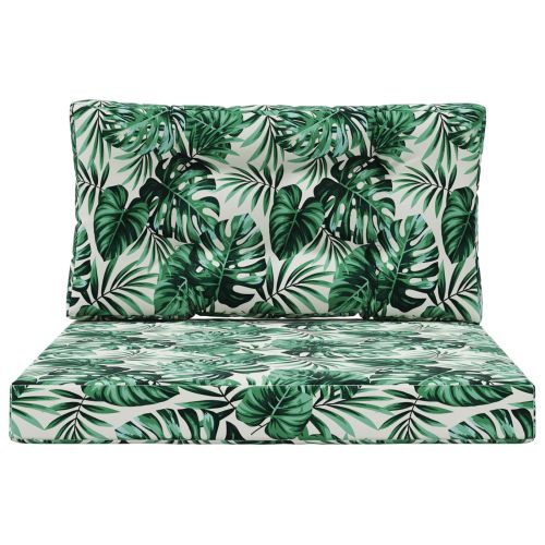 Възглавница за диван на открито 2 pcs Мотив с листа Полиестер