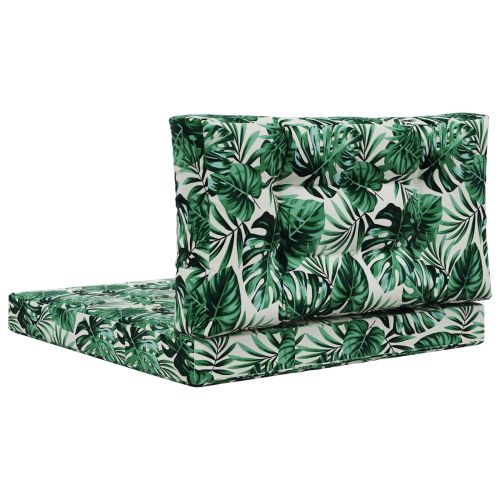 Възглавница за диван на открито 2 pcs Мотив с листа Полиестер