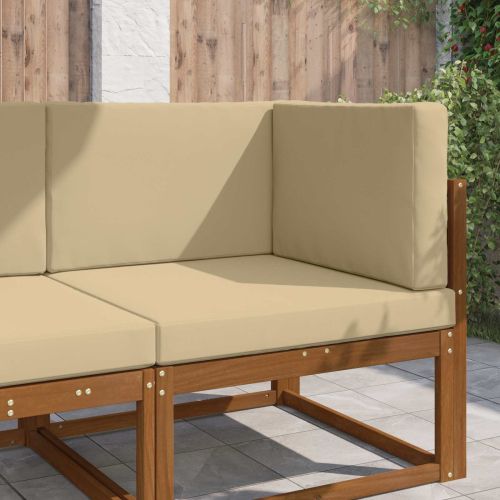 Възглавница за диван на открито 3 pcs Бежово Полиестер