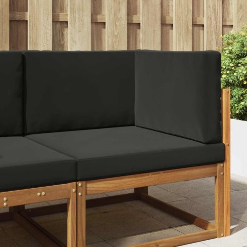 Възглавница за диван на открито 3 pcs Черен Полиестер