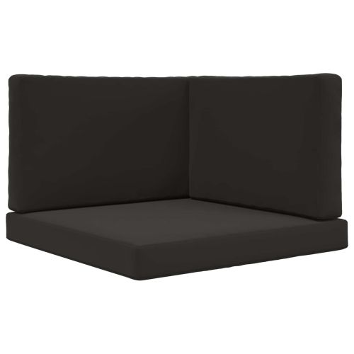 Възглавница за диван на открито 3 pcs Черен Полиестер