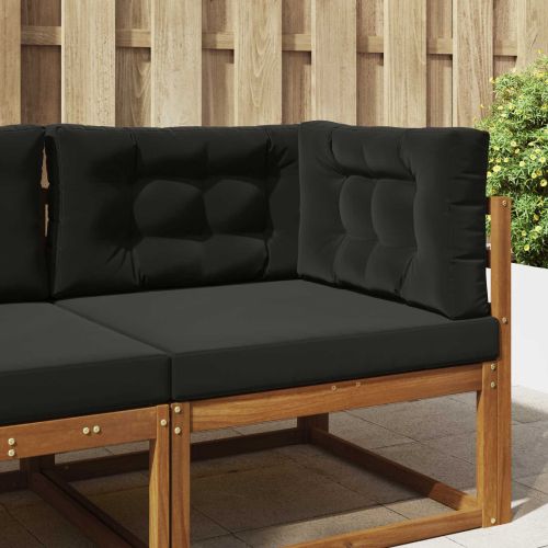 Възглавница за диван на открито 3 pcs Черен Полиестер