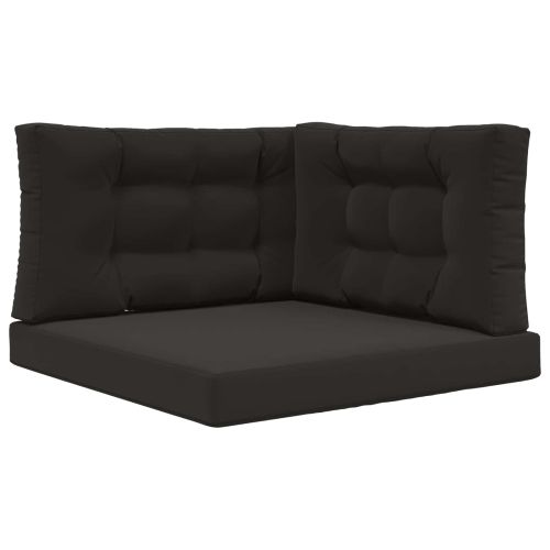 Възглавница за диван на открито 3 pcs Черен Полиестер