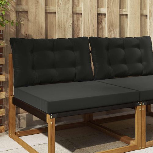 Възглавница за диван на открито 2 pcs Черен Полиестер