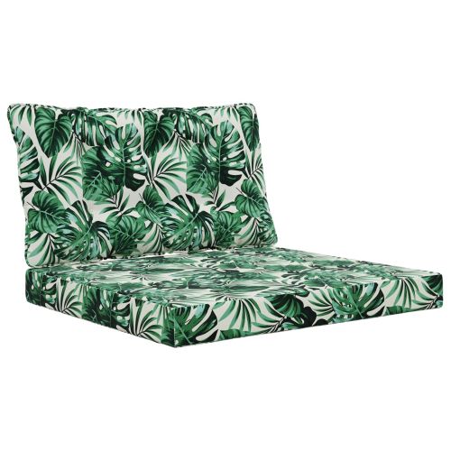 Възглавница за диван на открито 2 pcs Мотив с листа Полиестер