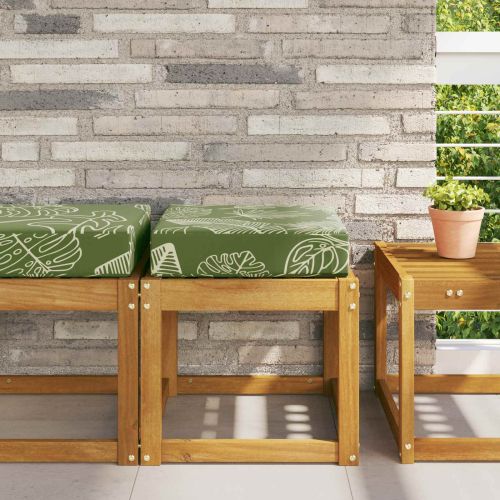 Възглавница за открито седалка Дизайн с листа 40 x 40 x 8 см