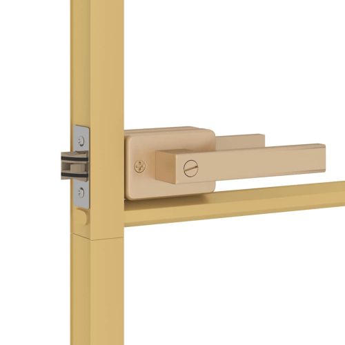 Интериорна врата злато 102,5x201,5 см закалено стъкло алуминий