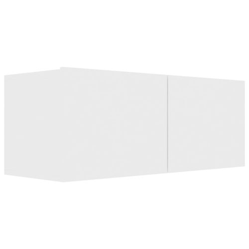 Комплект ТВ шкафове от 5 части, бял, инженерно дърво