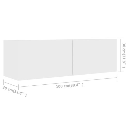 Комплект ТВ шкафове от 5 части, бял, инженерно дърво