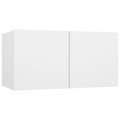 Комплект ТВ шкафове от 2 части, бял, инженерно дърво