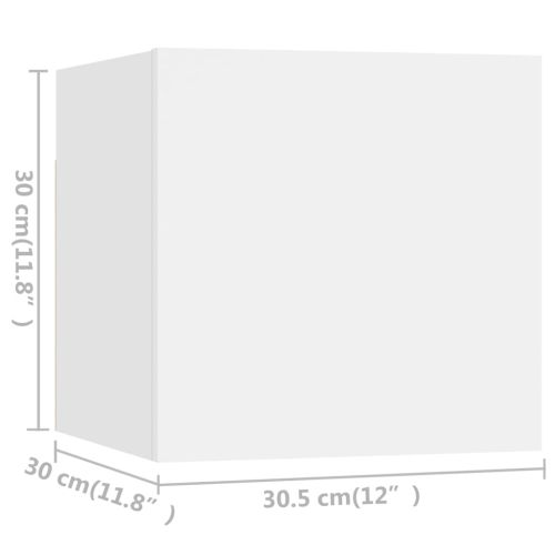 Комплект ТВ шкафове от 7 части, бял, инженерно дърво