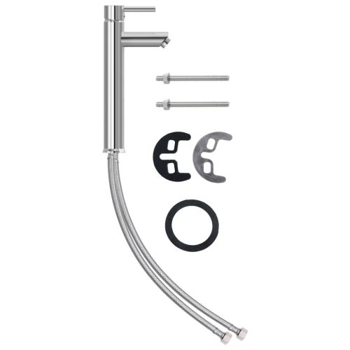 Мивка за баня с кран и сифон, златисто закалено стъкло