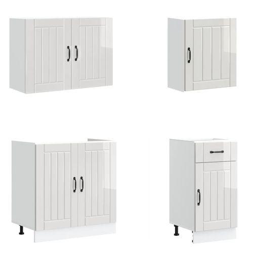 Комплект кухненски шкафове от 7 части Lucca, инженерно дърво