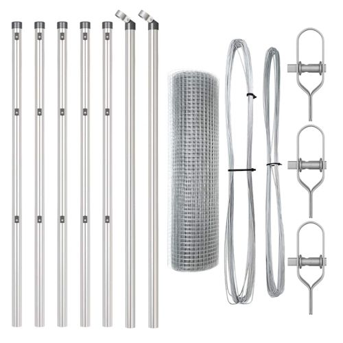Стълб за ограда. Сребрист 10 x 0,5 м (19 x 19 мм мрежа) Стомана