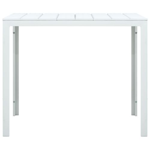 Маса за кафе, бяла, 78x78x74 см, HDPE, дървен вид