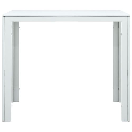 Маса за кафе, бяла, 78x78x74 см, HDPE, дървен вид