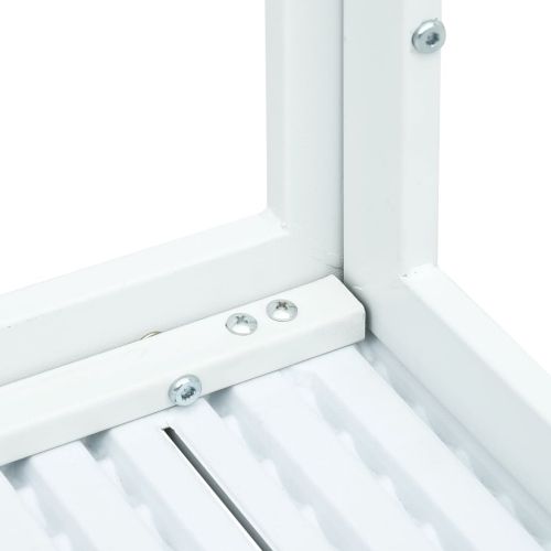 Маса за кафе, бяла, 78x78x74 см, HDPE, дървен вид