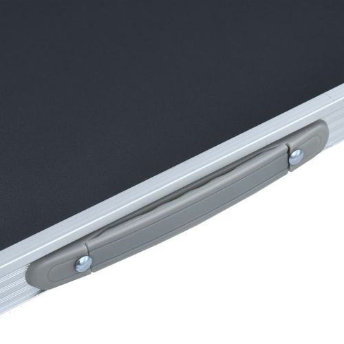 Сгъваема къмпинг маса с метална рамка, 80x60 см, сива