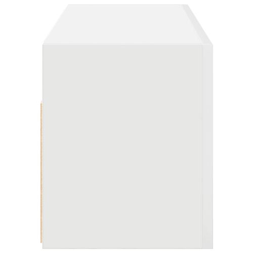 Стенен шкаф за баня, бял, 80x25x30 см, инженерно дърво