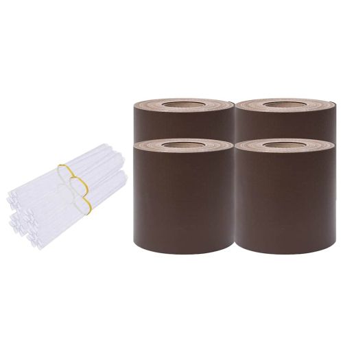 Ленти за покриване на огради 4 бр PVC 35x0,19 м кафяви