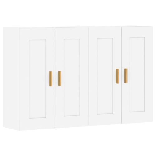 Стенни шкафове, 2 бр, бели, инженерно дърво