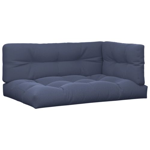 Палетни възглавници, 3 бр, нейви сини, текстил