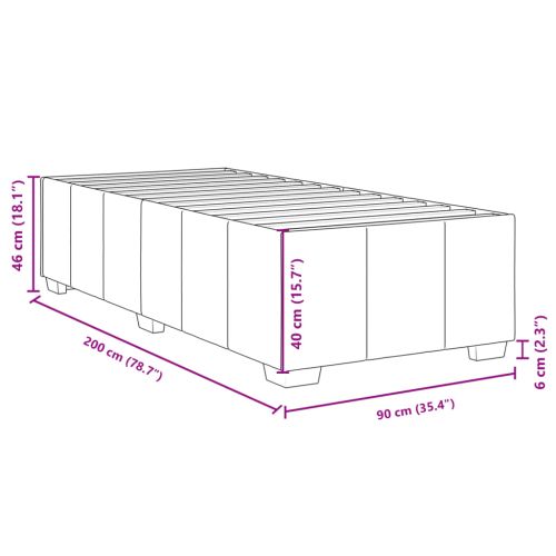 Боксспринг легло с матрак, кремава, 90x200 см, плат