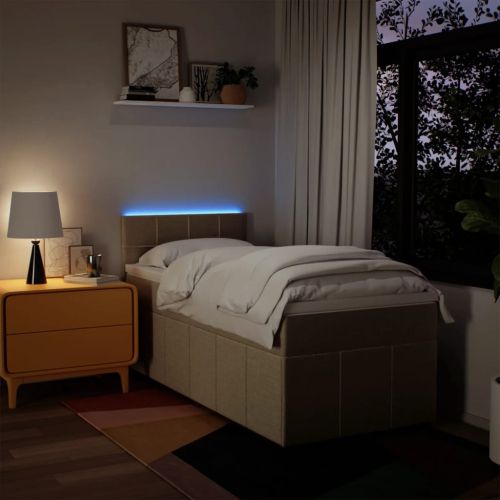 Боксспринг легло с матрак, кремаво, 100x200 см, плат