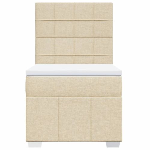 Боксспринг легло с матрак, кремава, 90x190 см, плат