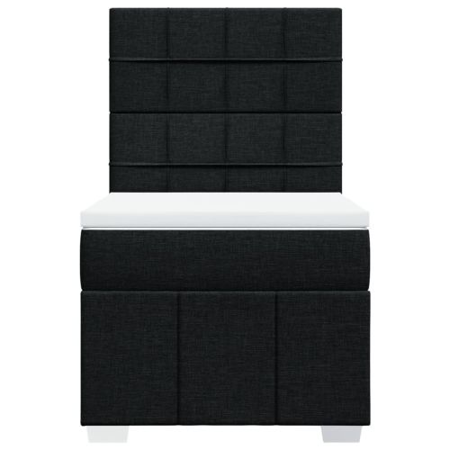 Боксспринг легло с матрак, черно, 90x200 см, плат