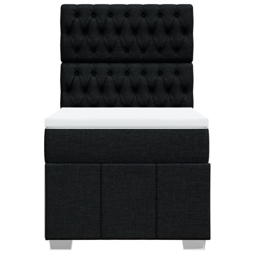 Боксспринг легло с матрак, черно, 90x200 см, плат