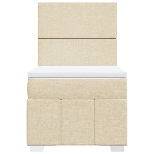 Боксспринг легло с матрак, кремаво, 100x200 см, плат