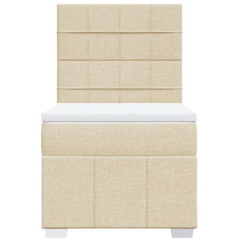 Боксспринг легло с матрак, кремава, 90x190 см, плат