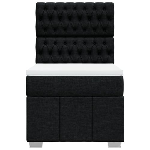 Боксспринг легло с матрак, черно, 90x200 см, плат