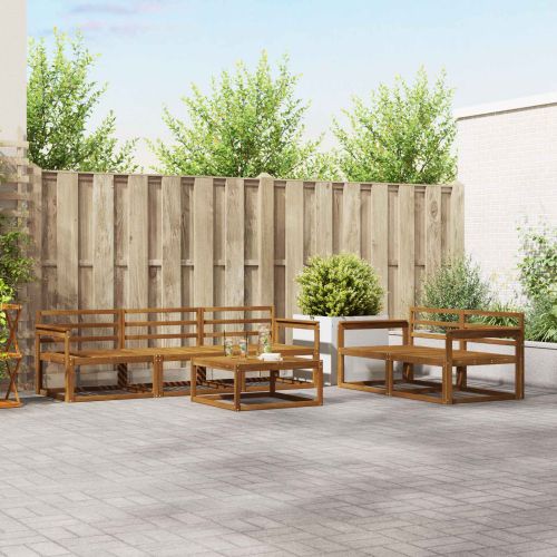 Комплект дивани за открито 6 pcs Естествен