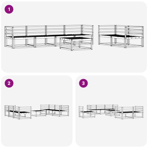Комплект дивани за открито 7 pcs Естествен