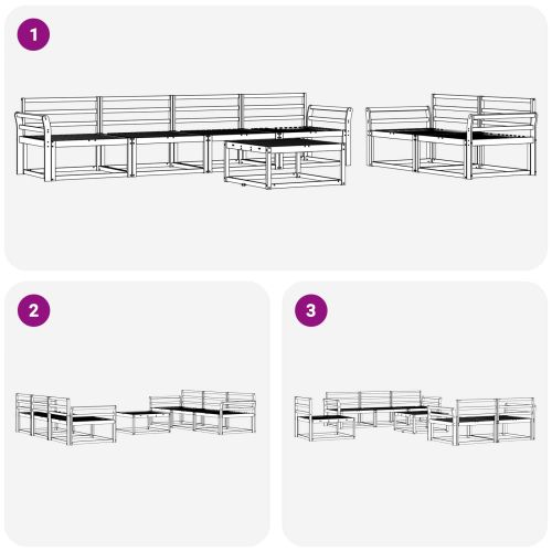 Комплект дивани за открито 7 pcs Естествен