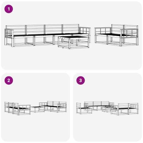 Комплект дивани за открито 7 pcs Естествен