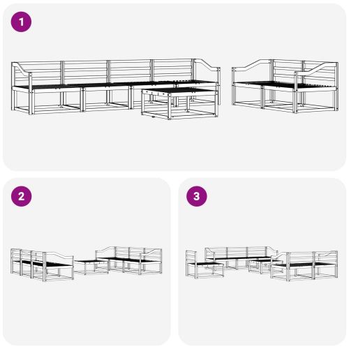 Комплект дивани за открито 7 pcs Естествен