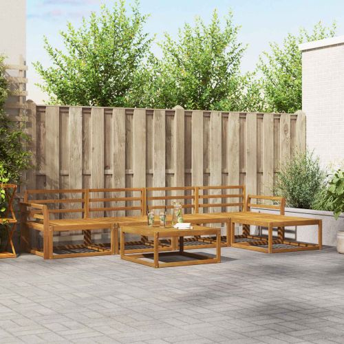 Комплект дивани за открито 6 pcs Естествен