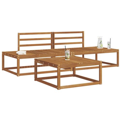 Комплект дивани за открито 3 Брой Естествен