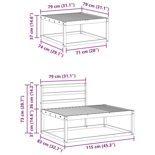 Комплект дивани за открито 3 Брой Естествен